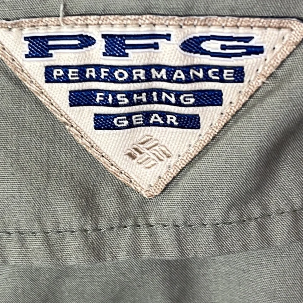 Columbia PFG Fishing Shirt Men's Sie XXL Khaki Tan Tackle Pockets Vented Back - Picture 12 of 14
